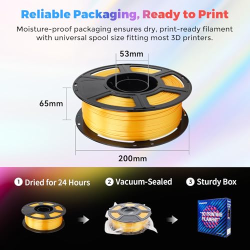 FLASHFORGE Silk PLA Filament 1.75mm, 1kg Spool V8381