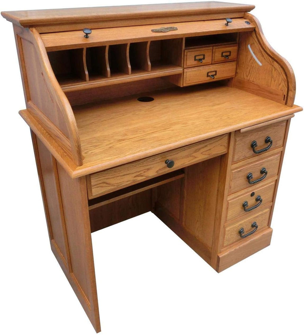 Solid Oak Wood Roll Top Desk for Home Office or Student W612179