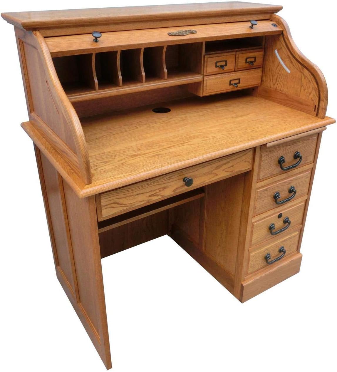 Solid Oak Wood Roll Top Desk for Home Office or Student W612179