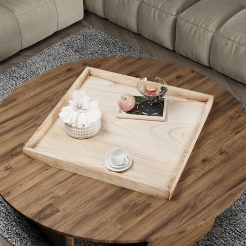 Torched Wood Ottoman Coffee Table Tray 24x24 K689