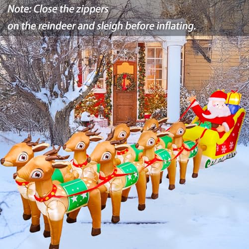 14 FT Christmas Inflatables Santa Claus Outdoor Decoration with LED Lights T4407