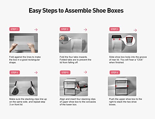 Kuject X-Large Clear Plastic Stackable Shoe Storage Boxes, 12 Pack, Blue Y142131