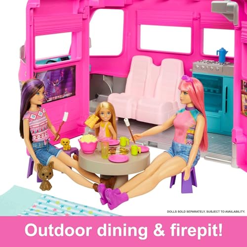 Barbie Camper Playset with 60 Doll-Sized Accessories T7686