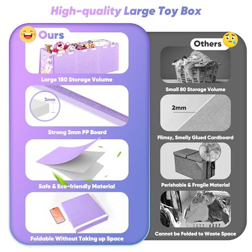 Extra Large Collapsible Toy Box with Lids, Gray P45959