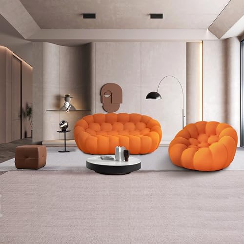 Modern Loveseat Sofa 2 Seater Mesh Fabric Curved Couch N8255