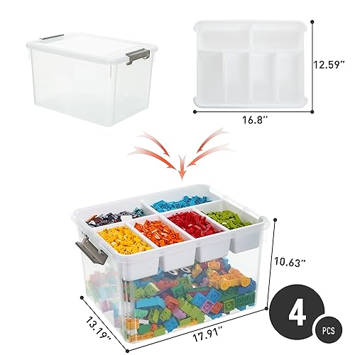 Citylife 17 QT Plastic Storage Box with Removable Tray A71310