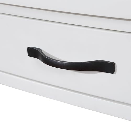 Knocbel Corner Table for Small Spaces, Triangle Side Table with Drawer and Shelves, Milk White L906