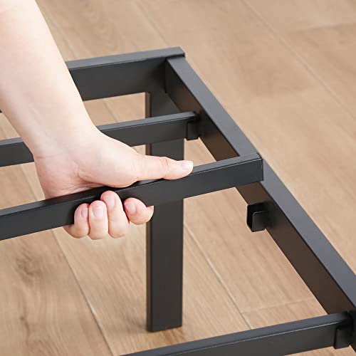 PrimaSleep 18 Inch Heavy Duty Steel Slat Bed Frame, Full, Black P73898