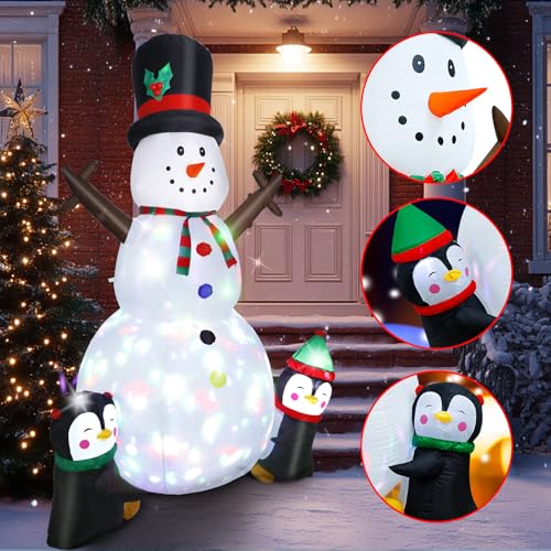 Dawdix 15FT Inflatable Snowman with LED Lights for Yard Christmas Decor Z472
