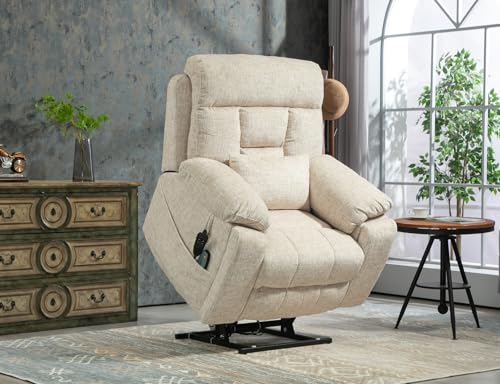 Lift Chair Recliner with Massage and Heat, Heavy Duty for Seniors, Brown V12888