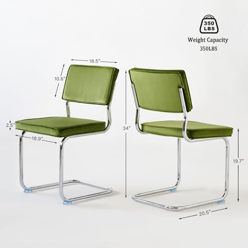 Velvet Dining Chairs with Chrome Metal Legs, Orange, 4PCS A120