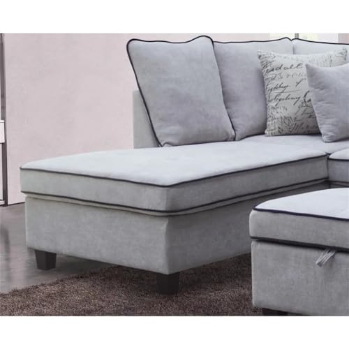 Light Gray Fabric Sectional Sofa with Left-Facing Chaise X1934