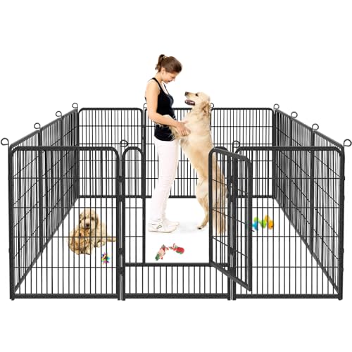 Dog Playpen 32 Inch 10 Panels Outdoor Dog Fence with Lock C803