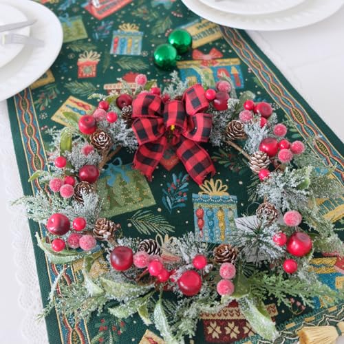idyllic 4 PCS 12 Inch Christmas Wreath Set with Pine and Berries J67126
