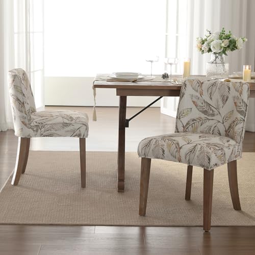 Upholstered Dining Chairs Set of 2, Farmhouse Cane Back Rattan Side Chairs, White S588127