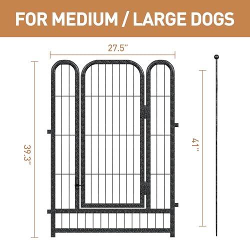 Metal Dog Playpen 40 Inch Height 16 Panels Indoor Outdoor Black-Silver W932257