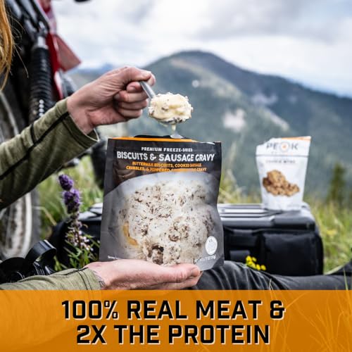 Peak Refuel Biscuits and Gravy Freeze Dried Camping Food, 2 Serving Pouch G894