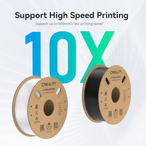 Creality Hyper PLA Filament 1.75mm High Speed 3D Printer Filament, 4 Pack 1kg Spool, Black & White K3786
