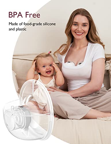 Momcozy M5 Hands-Free Wearable Breast Pump, Double-Sealed Flange, 3 Modes & 9 Suction Levels, 24mm, 2-Pack Quill Gray Z371714