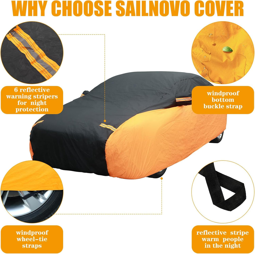 Waterproof Full Car Cover for Sedan Outdoor UV Rain Protection A68470
