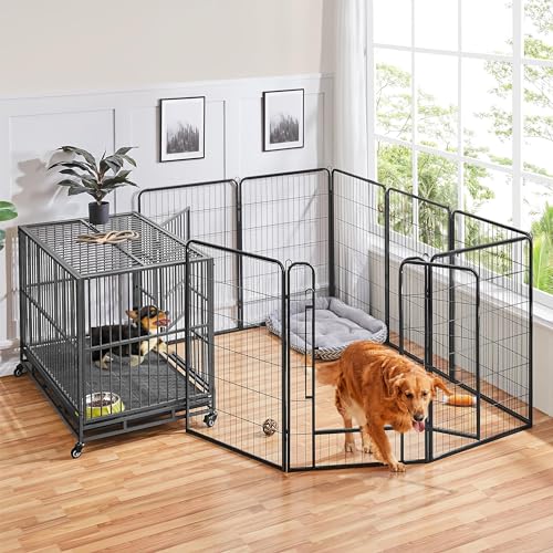 Yaheetech Dog Playpen Outdoor 40 Inch 8 Panels Metal Pet Fence I4784