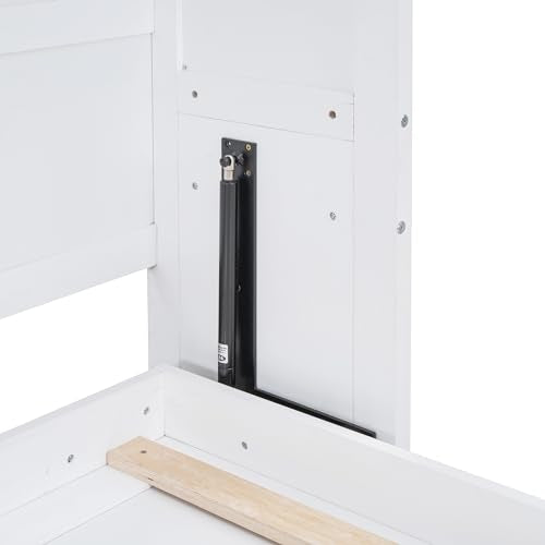 Full Size Murphy Bed with Storage Cabinet, White X533