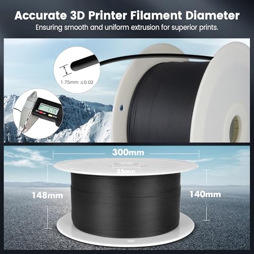 SUNLU 4kg PLA 3D Printer Filament Bundle, 1.75mm, 4 Black Spools V387