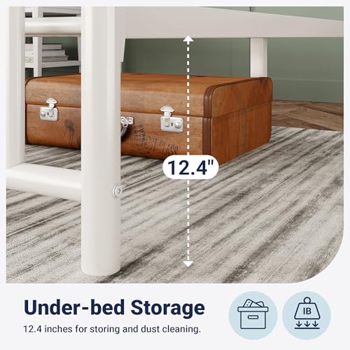Allewie 14 Inch Full Size Metal Platform Bed Frame with Victorian Headboard, Black E84939