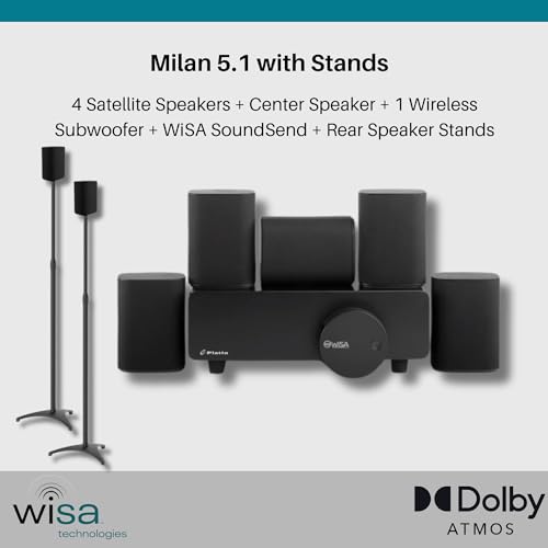 Platin Milan 5.1 Surround Sound Speaker System with WiSA SoundSend Transmitter Y344