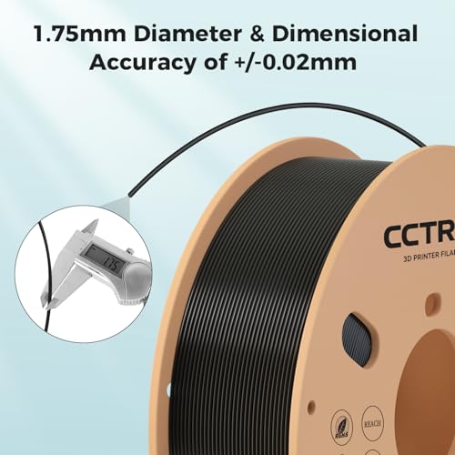 PLA 3D Printer Filament 1.75mm Bundle 2Kg Black 2-Pack T608