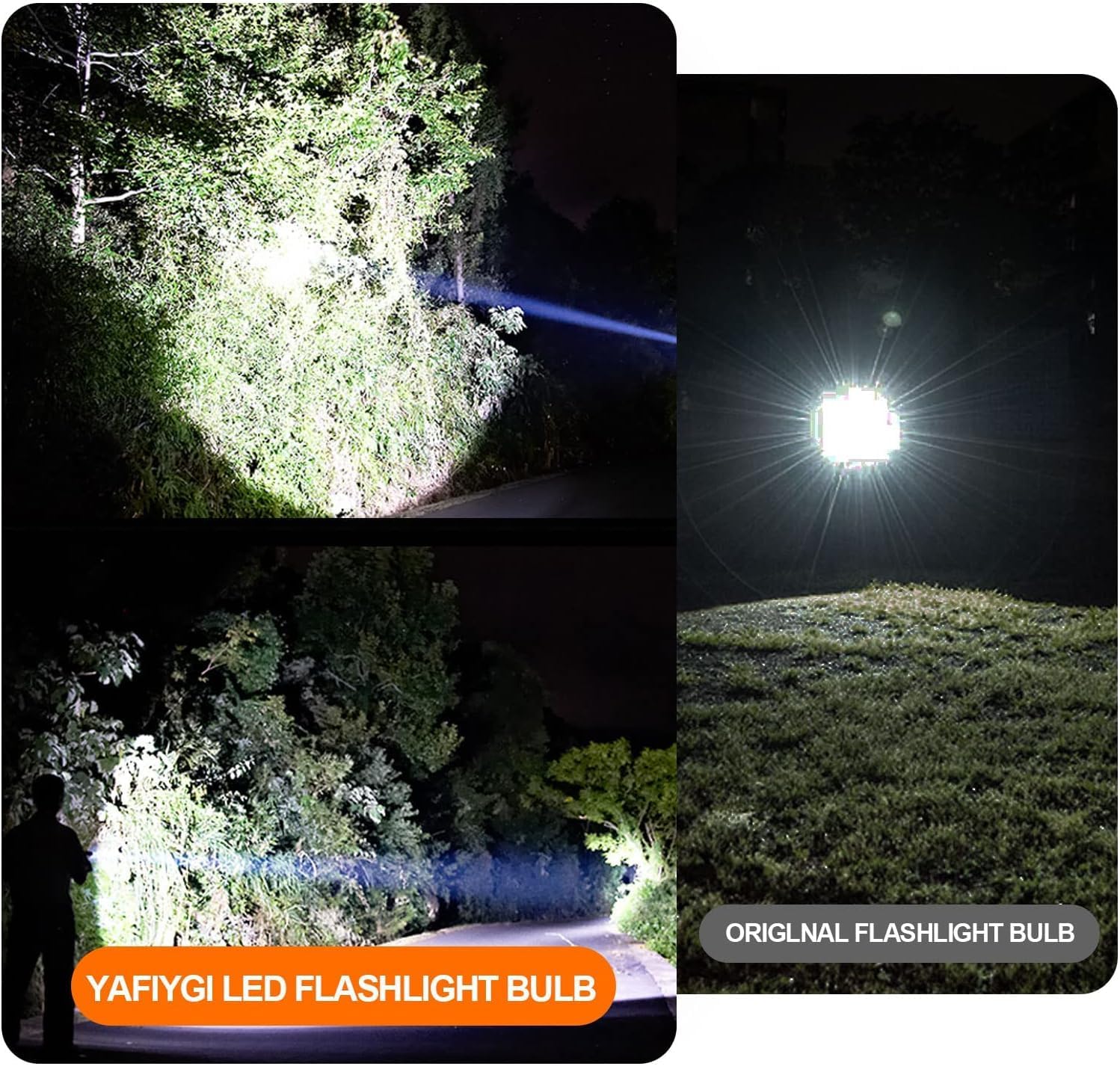 4 Pack LED Flashlight Bulb P13.5S PR2 Conversion Kit 3W White for 2-4C&D Cell Torch Lantern Y32684