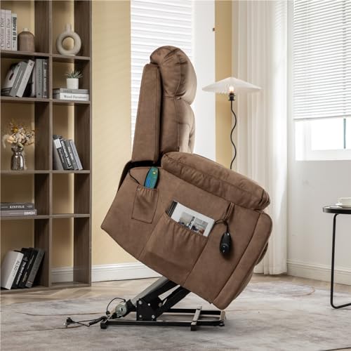 Lift Chair Recliner with Massage and Heat, Heavy Duty for Seniors, Brown V12888