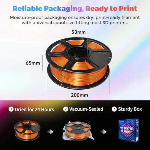 FLASHFORGE Silk PLA Filament 1.75mm, 1kg Spool V8381