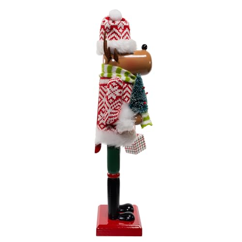 Kurt Adler 15-inch Wooden Reindeer Nutcracker W93132