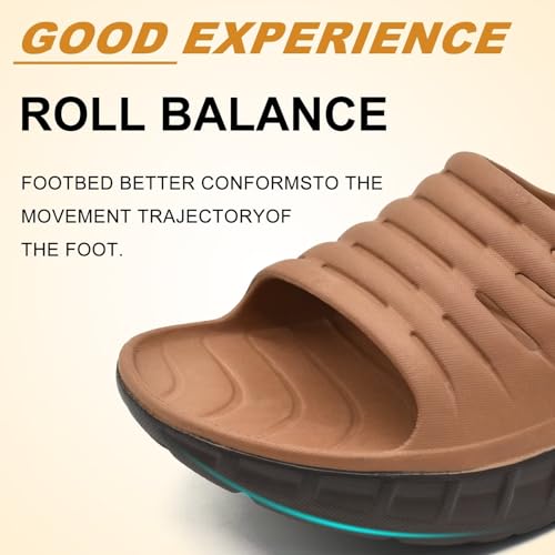 KuaiLu Men's Recovery Sandals Orthotic Cushion Open Toe Sport Slides D332788