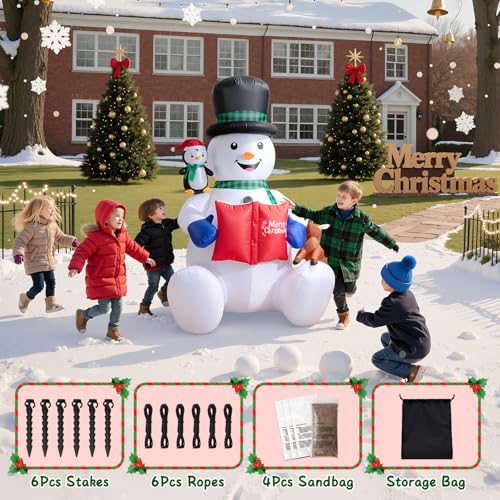 Dawdix 15FT Inflatable Snowman with LED Lights for Yard Christmas Decor Z472
