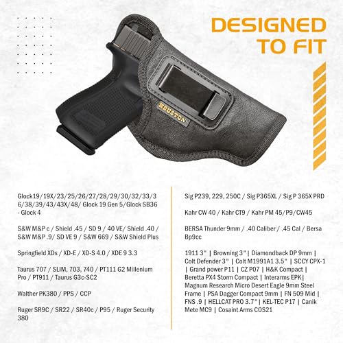 HOUSTON Nobuck ECO Leather Concealed Carry Gun Holsters S7663