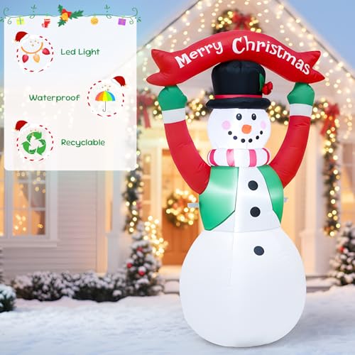 4 FT Christmas Snowman Inflatable with LED Lights Indoor Outdoor Decor E952