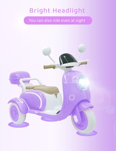 Kids Electric Motorcycle 3-Wheel 12V Ride On Scooter for Girls Ages 3-6 Pink Z596