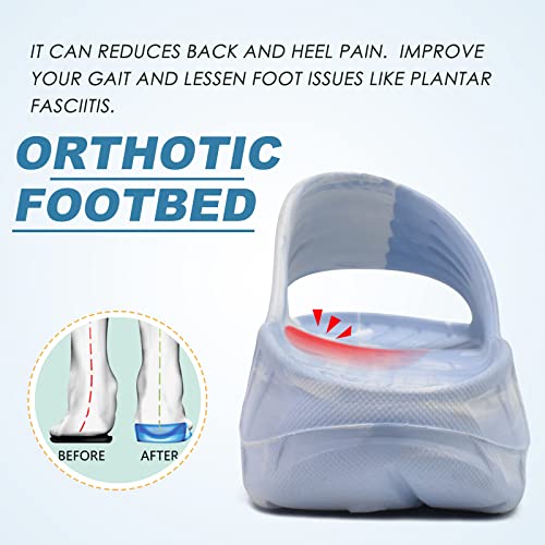 KuaiLu Men's Recovery Sandals Orthotic Cushion Open Toe Sport Slides D332788