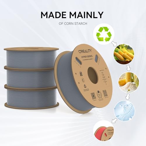 Creality Hyper PLA Filament 1.75mm High Speed 3D Printer Filament, 4 Pack 1kg Spool, Black & White K3786