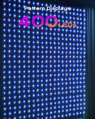 Brightown RGBIC LED Smart Curtain Fairy Lights, 6.6x6.6ft, IP65 Waterproof with Remote A83998