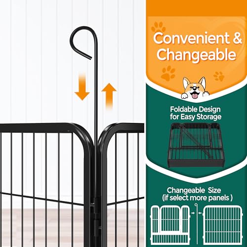 Yaheetech Dog Playpen Outdoor 40 Inch 8 Panels Metal Pet Fence I4784