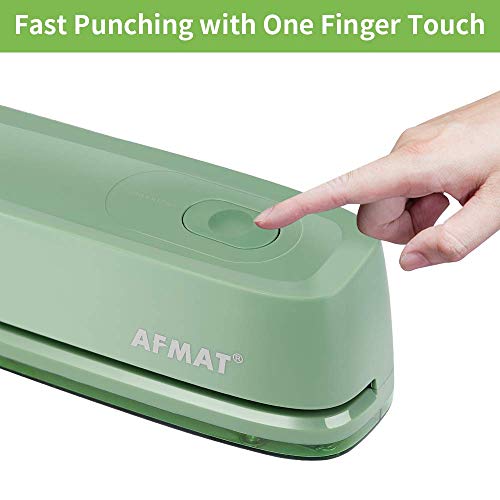 AFMAT Electric 3 Hole Puncher for Paper, 20-Sheet, Gray O528