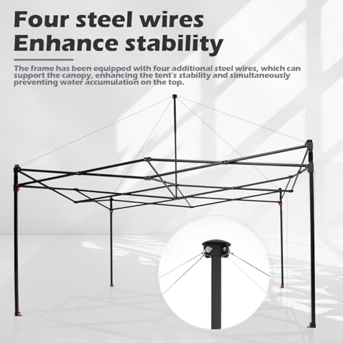 OUTFINE Heavy Duty 10x10 Pop Up Canopy Tent with 3 Side Walls, White Q980400