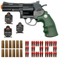 Soft Bullets Revolver Toy Gun with 12 Shells 100 Bullets and 3 Targets (Green) A974149