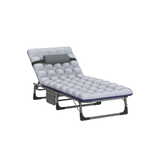 Portable Folding Camping Cot, Adjustable Reclining Chaise with Pillow U54731