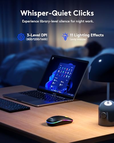 Samsers Foldable Bluetooth Keyboard and Mouse Combo, 2.4G + BT5.0, USB-C Rechargeable, for Windows Android iOS Mac OS N54454