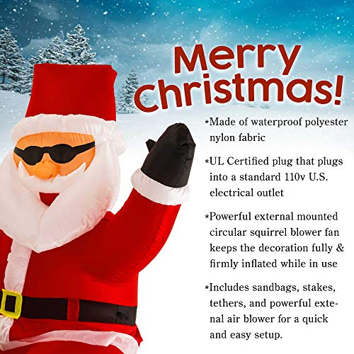 Inflatable Santa on Motorcycle Christmas Decoration 7.5FT LED Lighted L8441