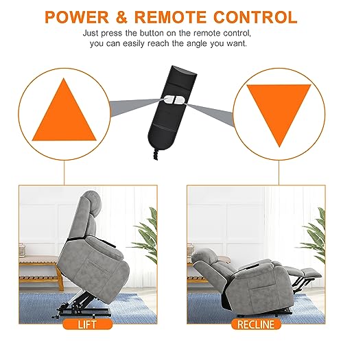 Power Lift Recliner for Elderly with Remote Control, Navy Blue P60192